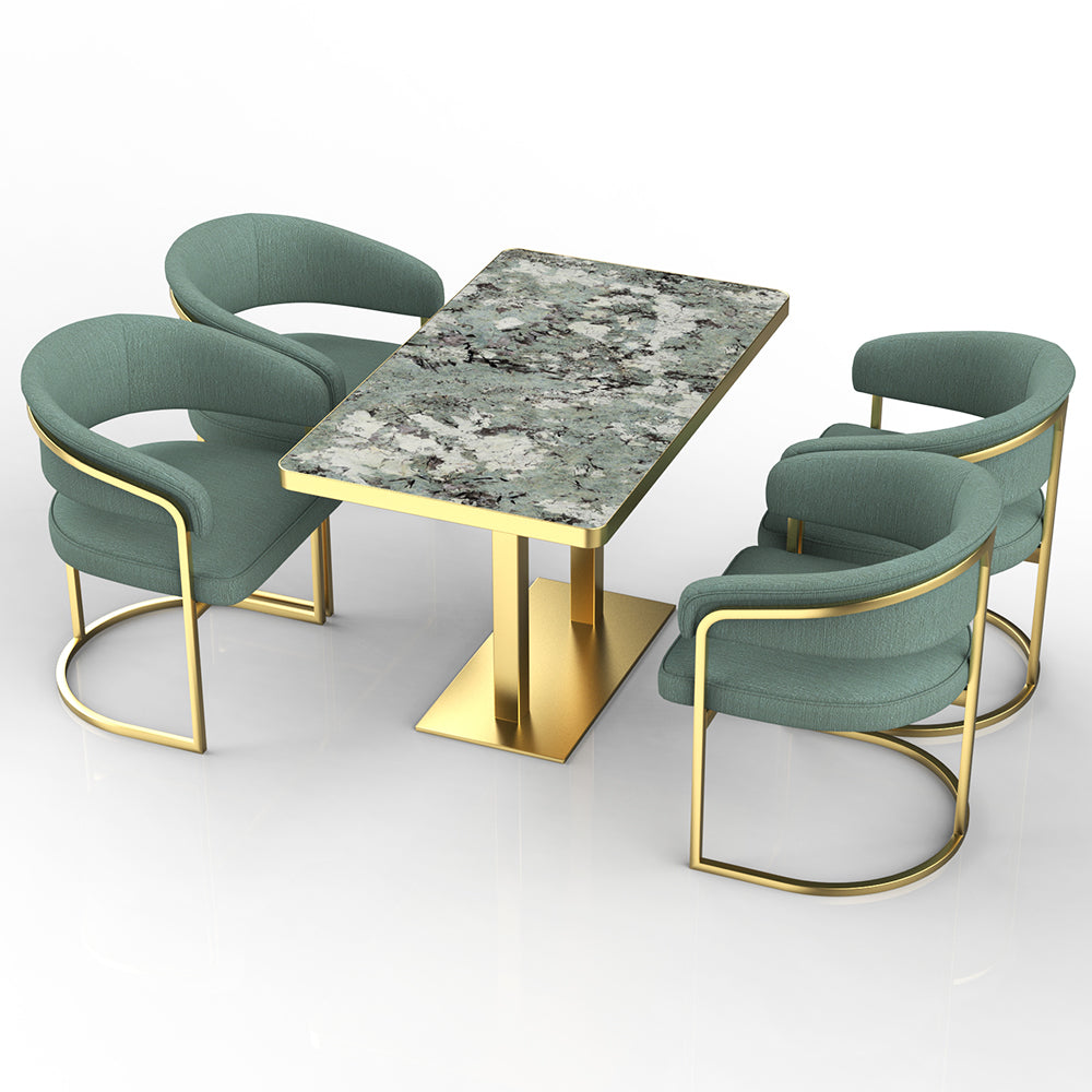 HUALIN Restaurant luxury sintered stone ceramic dining table with comfortable chair