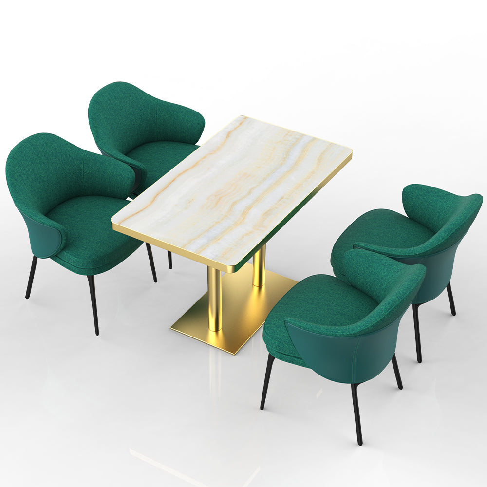 HUALIN Restaurant luxury sintered stone dining table with comfortable chairs, customizable material, color and size