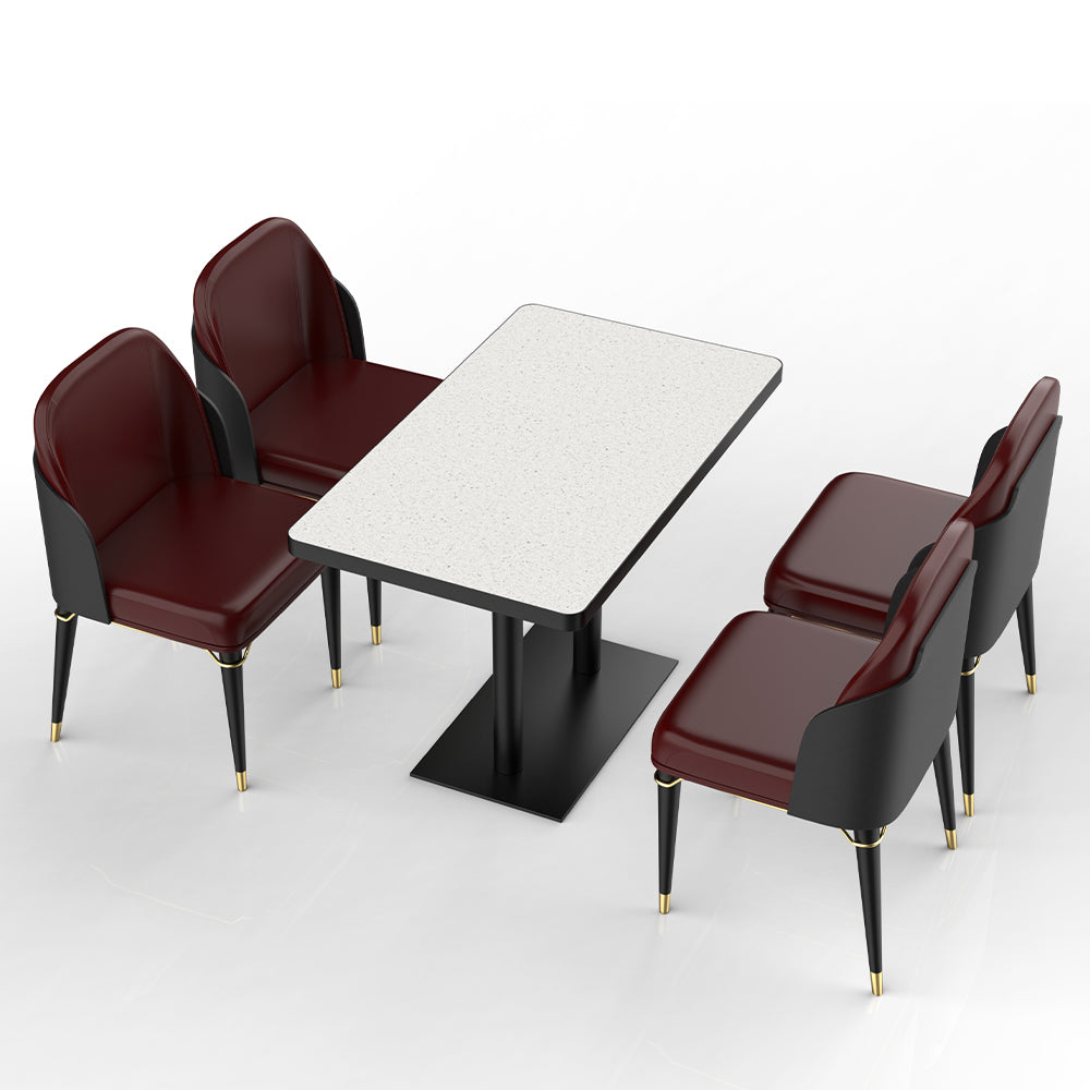 HUALIN Restaurant luxury sintered stone dining table with comfortable chairs, customizable material, color and size
