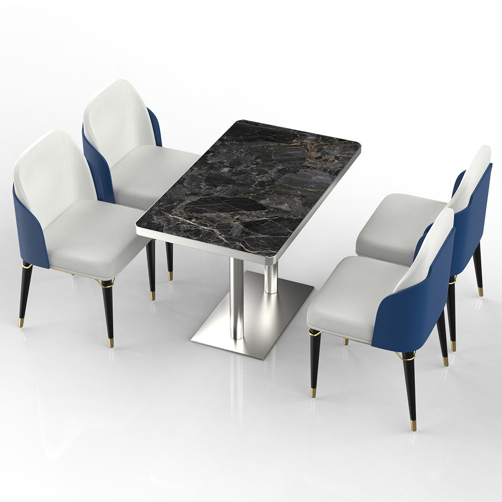 HUALIN Restaurant luxury sintered stone dining table with comfortable chairs, customizable material, color and size
