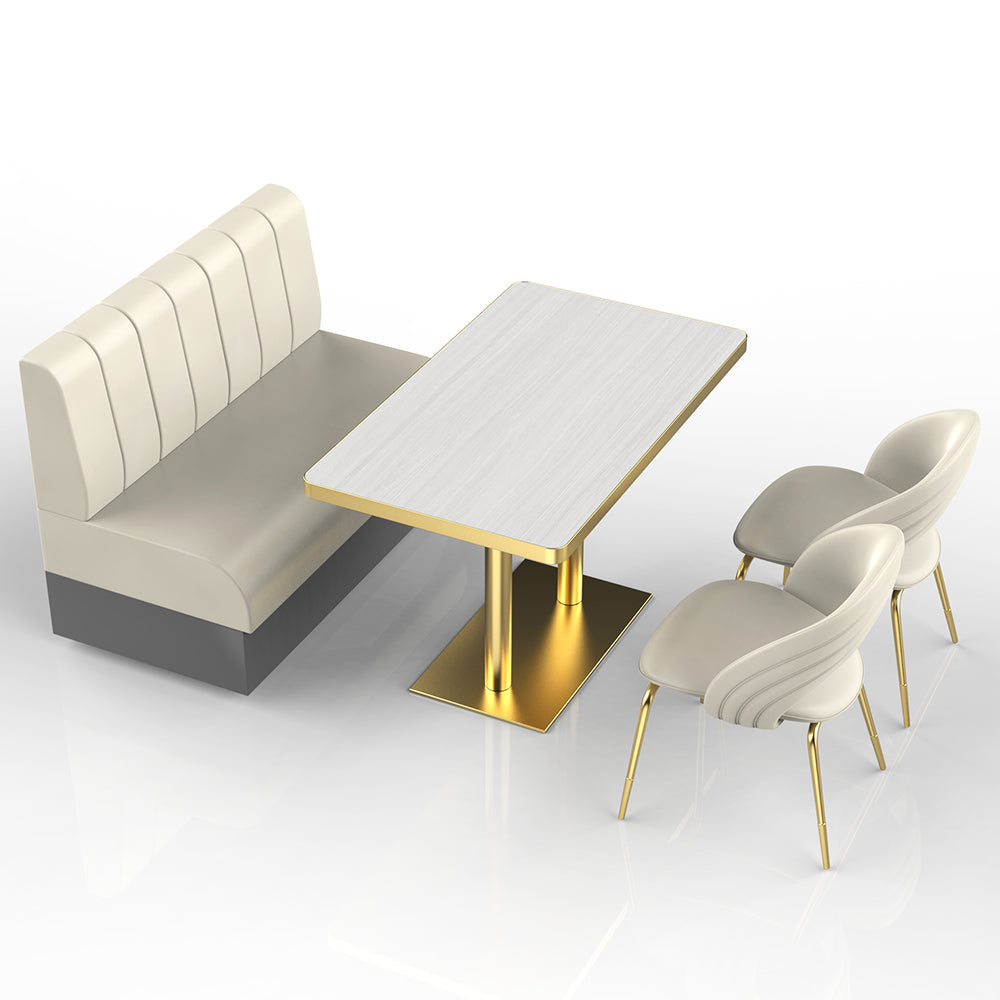 HUALIN Restaurant Luxury Sintered Stone Ceramic Dining Table And Chair Comfortable Booth