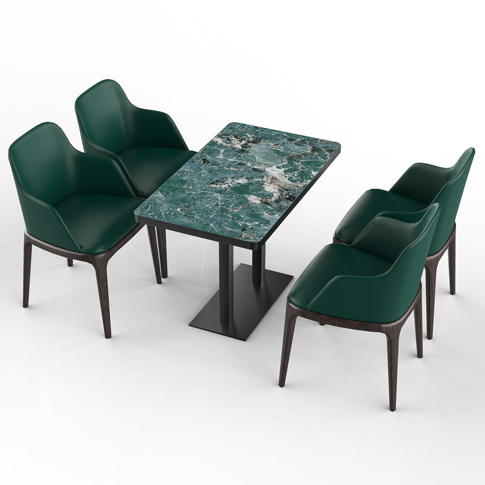 HUALIN Restaurant luxury sintered stone ceramic dining table with comfortable chair