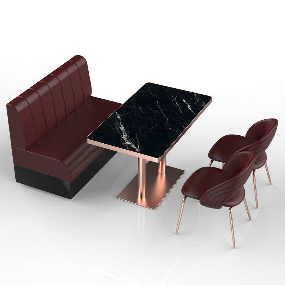 HUALIN Restaurant Luxury Sintered Stone Ceramic Dining Table And Chair Comfortable Booth