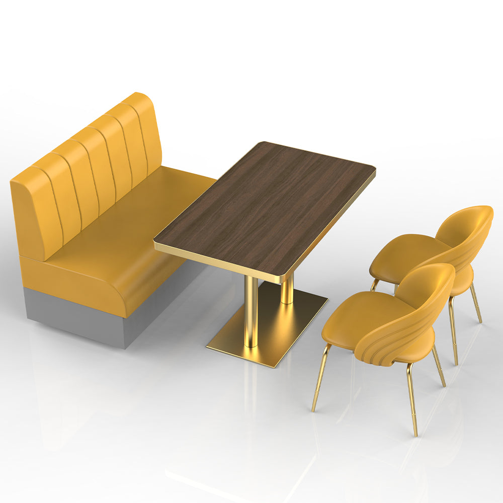 HUALIN Restaurant Luxury Sintered Stone Ceramic Dining Table And Chair Comfortable Booth