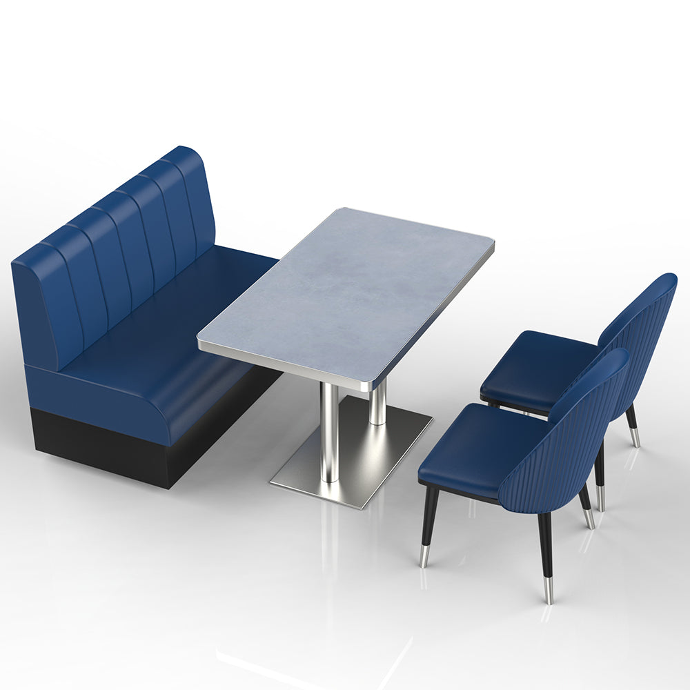 HUALIN Restaurant luxury sintered stone marble dining table chairs comfortable booths, material size color batch customization