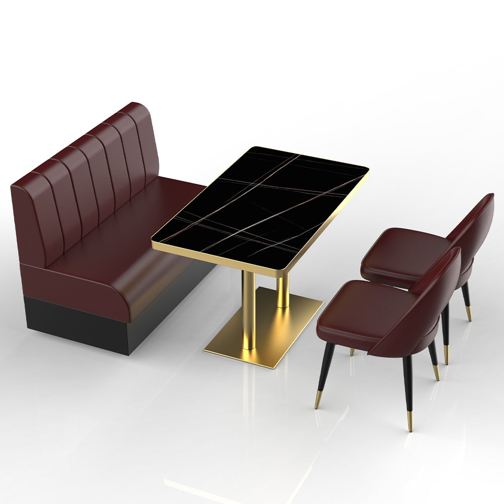HUALIN Restaurant luxury sintered stone marble dining table chairs comfortable booths, material size color batch customization
