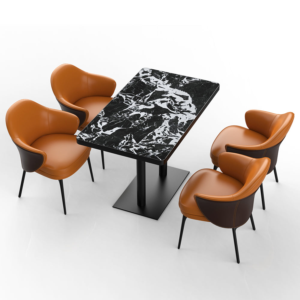 HUALIN Restaurant luxury sintered stone ceramic dining table with comfortable chair