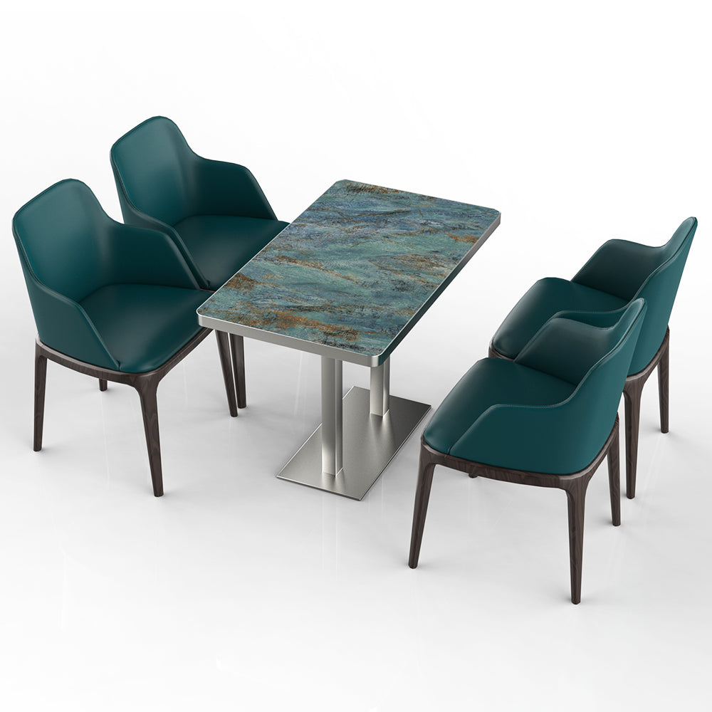 HUALIN Restaurant luxury sintered stone ceramic dining table with comfortable chair