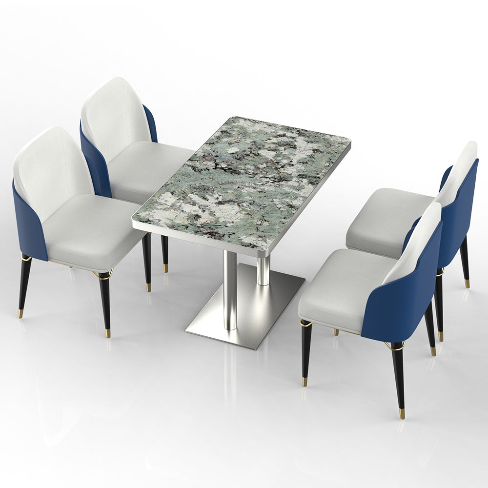 HUALIN Restaurant luxury sintered stone dining table with comfortable chairs, customizable material, color and size