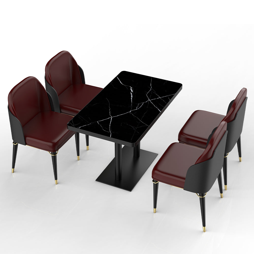 HUALIN Restaurant luxury sintered stone dining table with comfortable chairs, customizable material, color and size