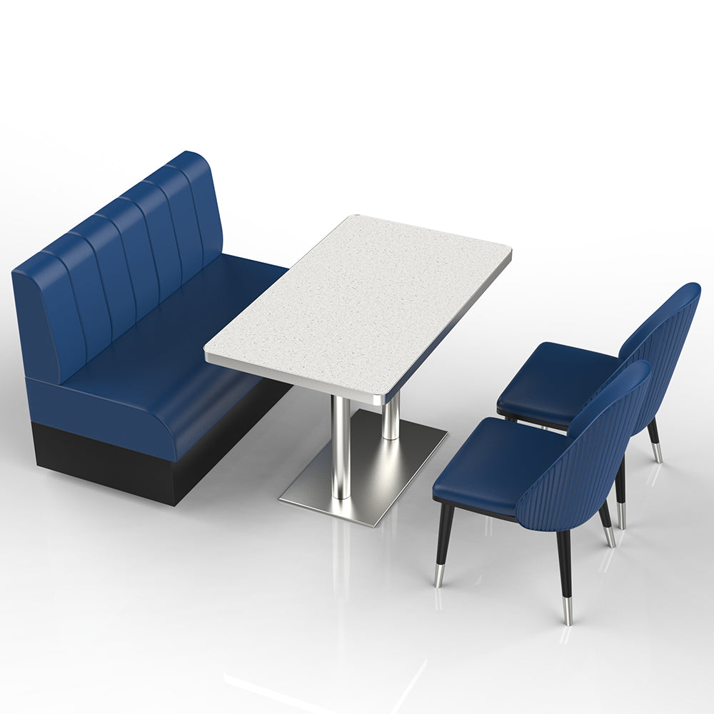 HUALIN Restaurant luxury sintered stone marble dining table chairs comfortable booths, material size color batch customization