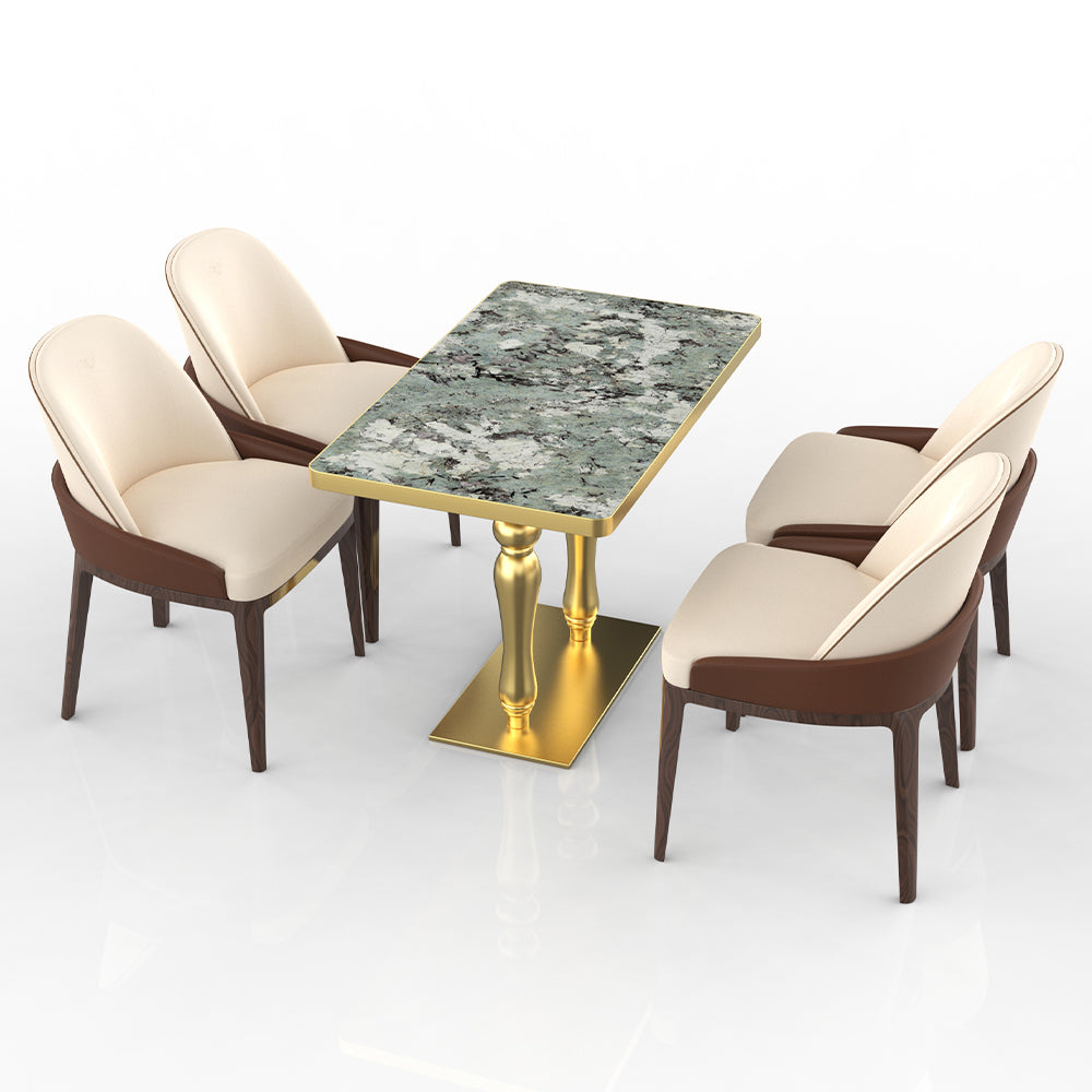 HUALIN Restaurant luxury sintered stone dining table with comfortable chairs, customizable material, color and size