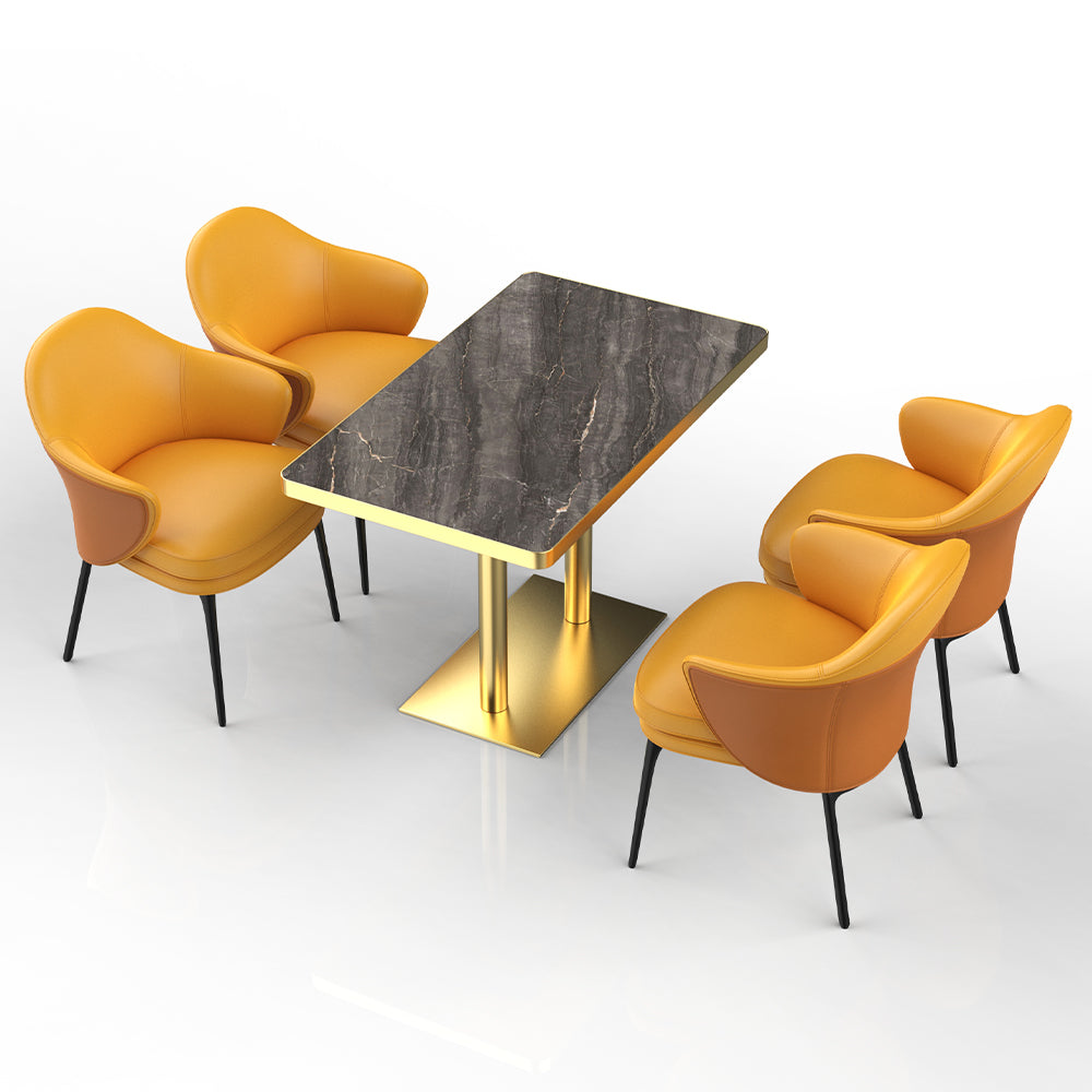 HUALIN Restaurant luxury sintered stone ceramic dining table with comfortable chair