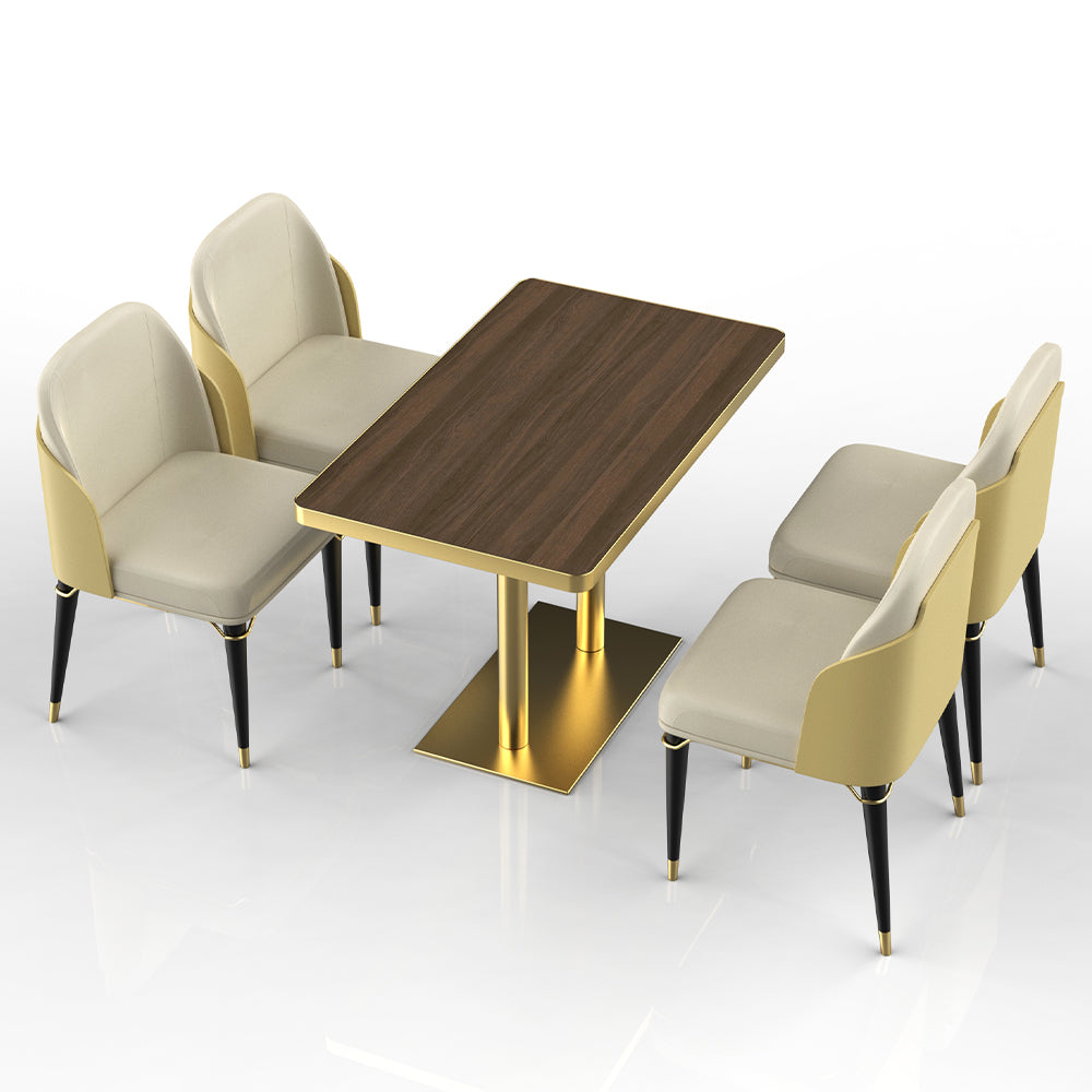 HUALIN Restaurant luxury sintered stone dining table with comfortable chairs, customizable material, color and size