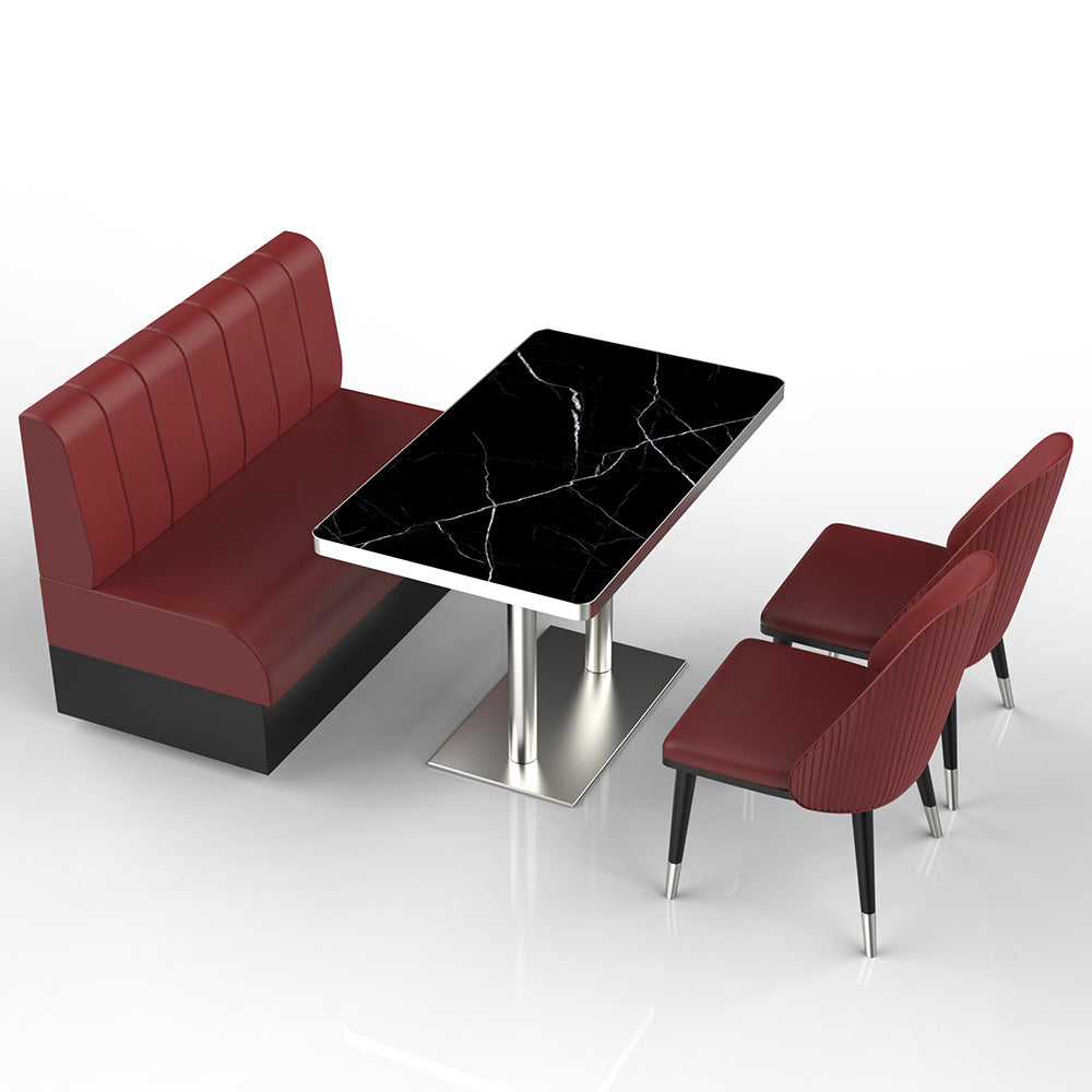HUALIN Restaurant luxury sintered stone marble dining table chairs comfortable booths, material size color batch customization