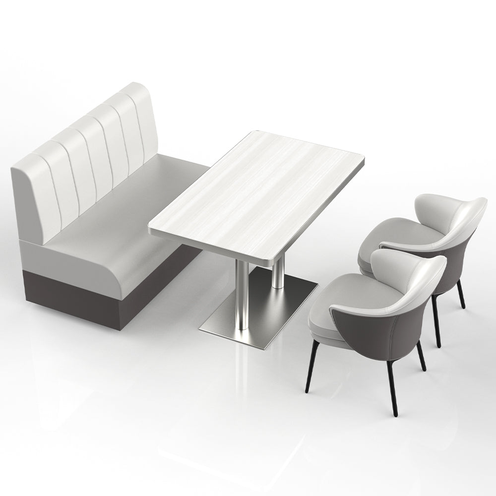 HUALIN Restaurant Luxury Sintered Stone Ceramic Dining Table And Chair Comfortable Booth