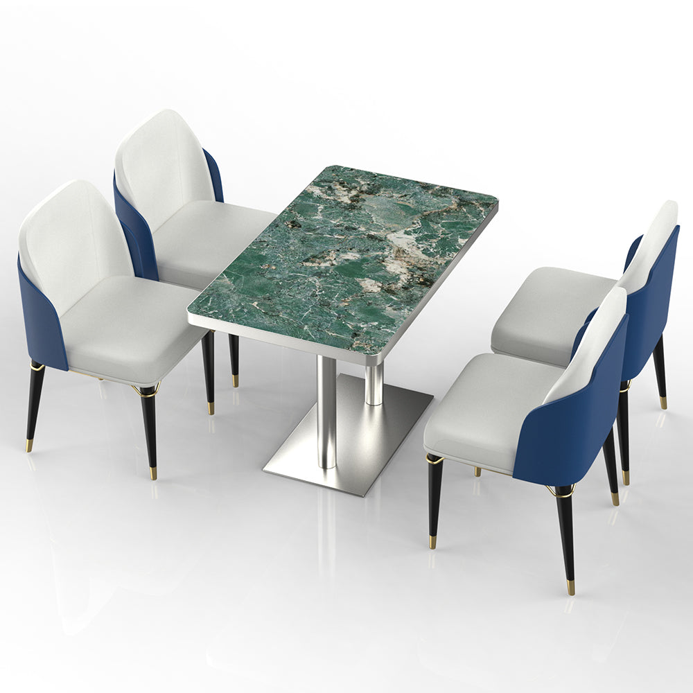 HUALIN Restaurant luxury sintered stone dining table with comfortable chairs, customizable material, color and size