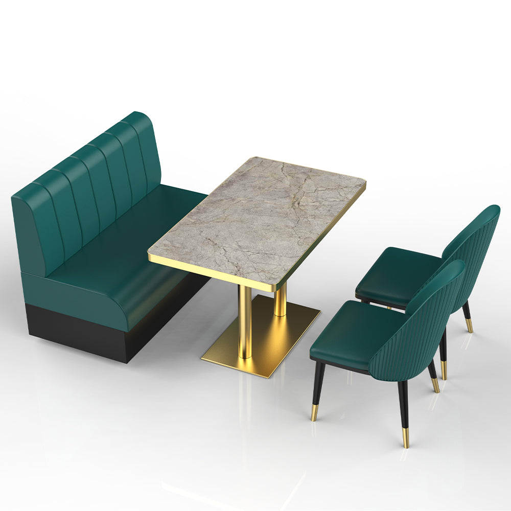 HUALIN Restaurant Luxury Sintered Stone Ceramic Dining Table And Chair Comfortable Booth