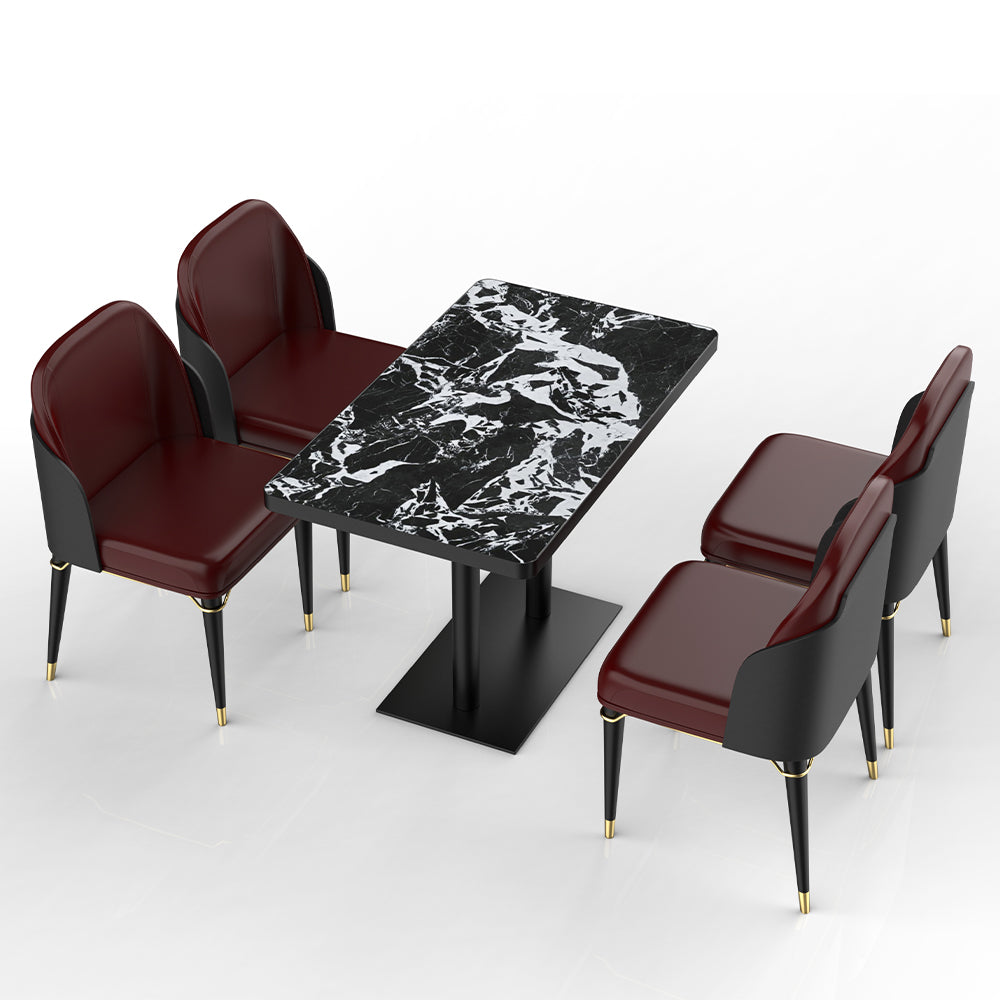 HUALIN Restaurant luxury sintered stone dining table with comfortable chairs, customizable material, color and size