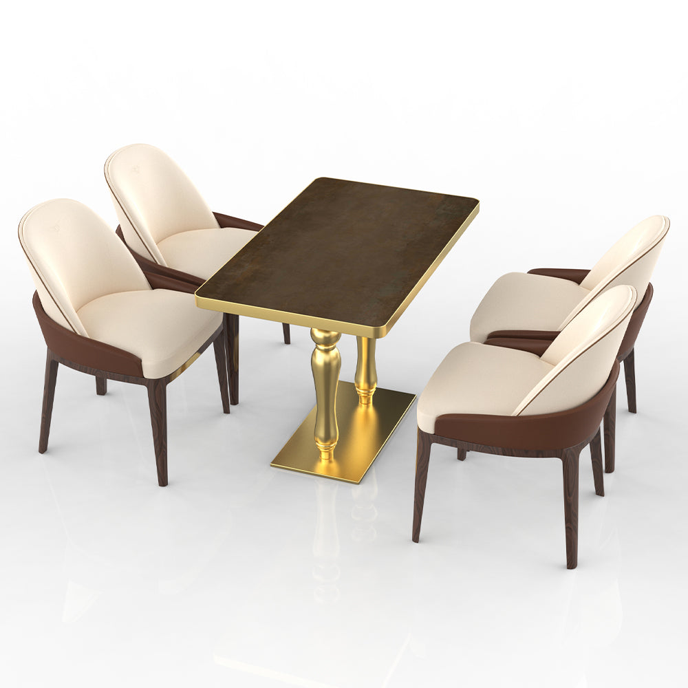 HUALIN Restaurant luxury sintered stone dining table with comfortable chairs, customizable material, color and size