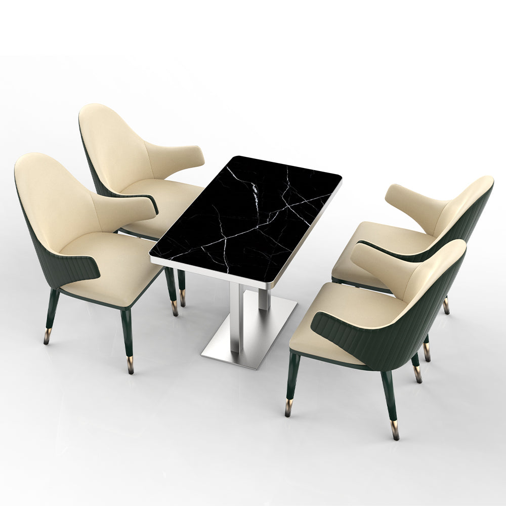 HUALIN Restaurant luxury sintered stone dining table with comfortable chairs, customizable material, color and size