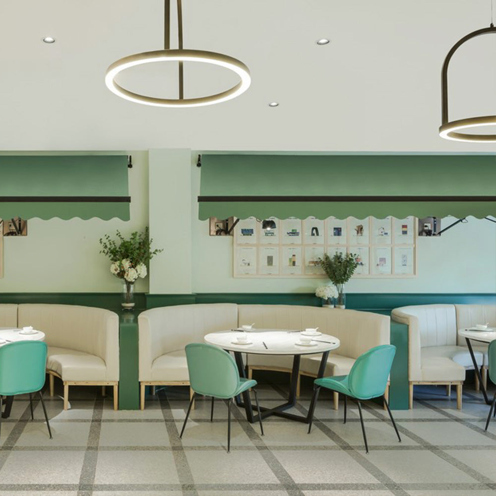 HUALIN Luxurious sintered stone dining tables, solid wood dining tables, dining chairs and comfortable booths. Customizable materials, colors and sizes
