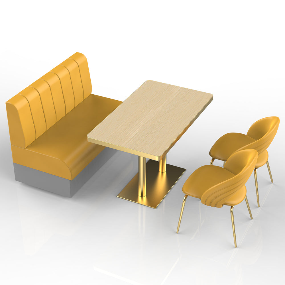 HUALIN Restaurant Luxury Sintered Stone Ceramic Dining Table And Chair Comfortable Booth