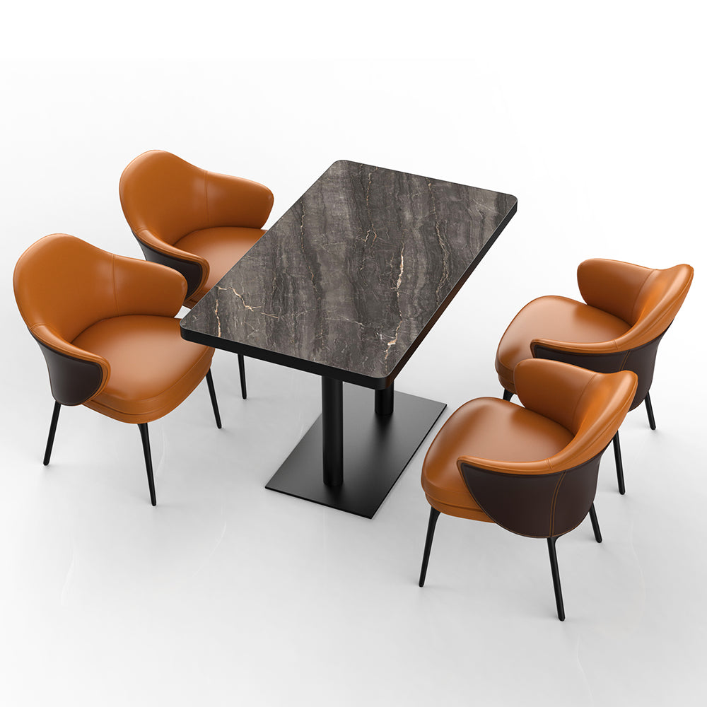 HUALIN Restaurant luxury sintered stone ceramic dining table with comfortable chair