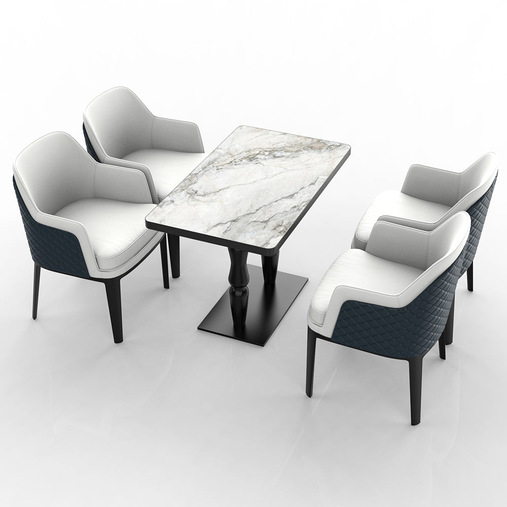 HUALIN Restaurant luxury sintered stone dining table with comfortable chairs, customizable material, color and size