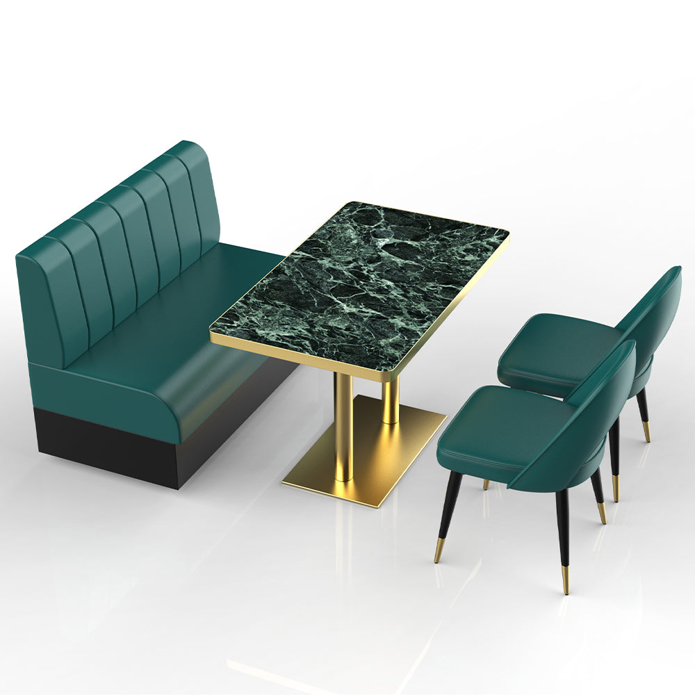 HUALIN Restaurant luxury sintered stone marble dining table chairs comfortable booths, material size color batch customization
