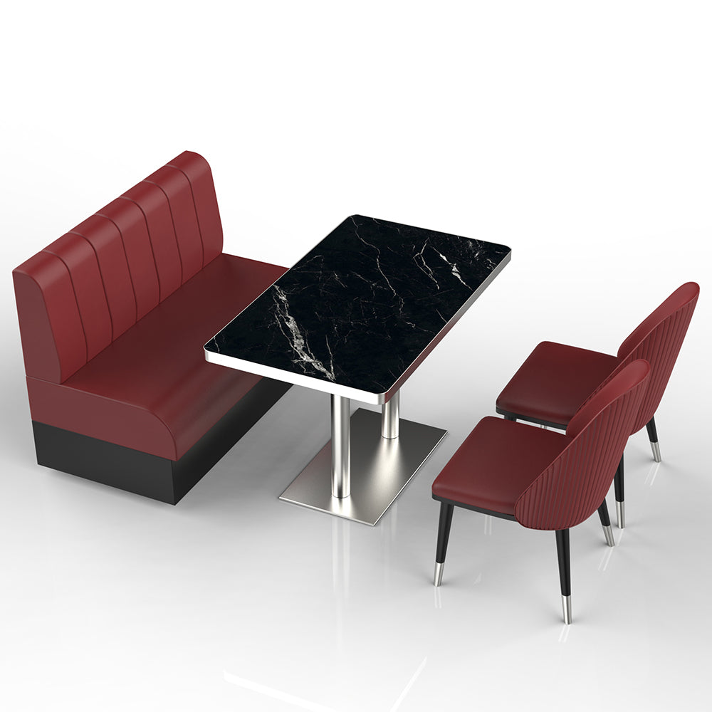 HUALIN Restaurant luxury sintered stone marble dining table chairs comfortable booths, material size color batch customization