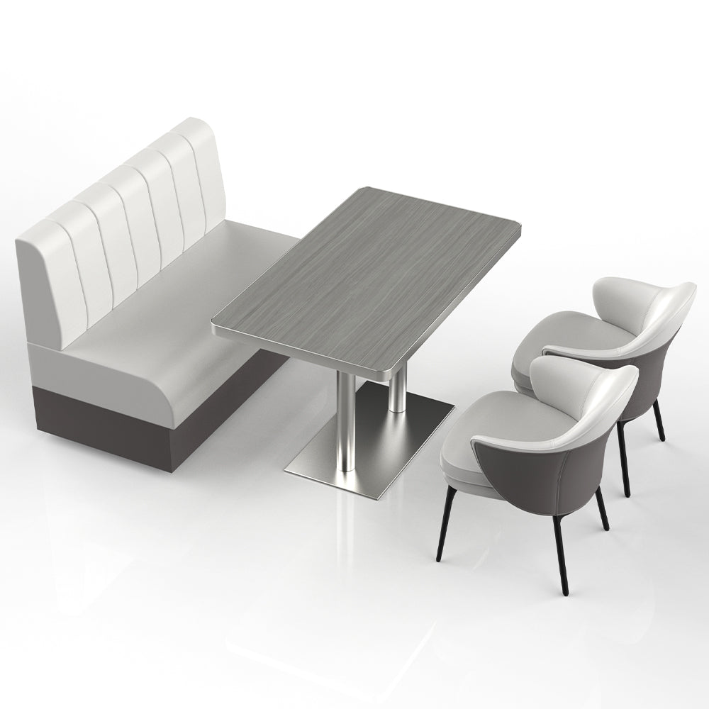 HUALIN Restaurant Luxury Sintered Stone Ceramic Dining Table And Chair Comfortable Booth