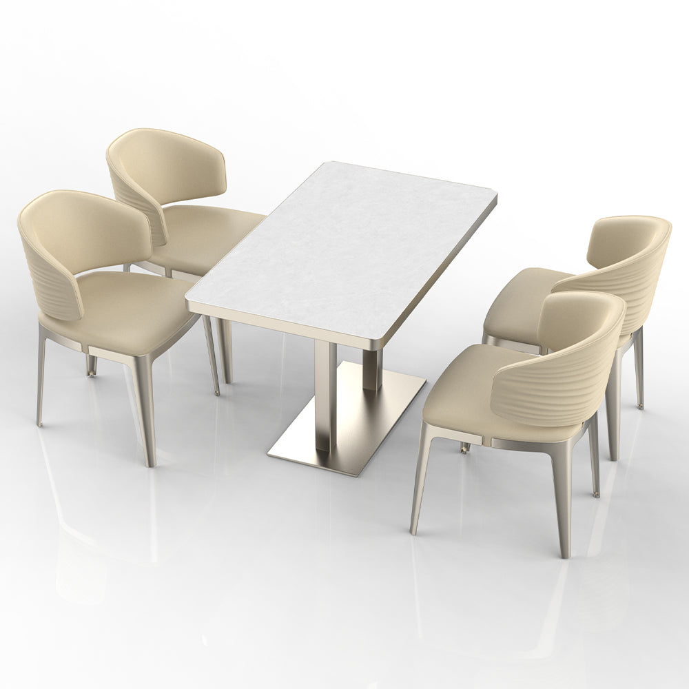 HUALIN Restaurant luxury sintered stone dining table with comfortable chairs, customizable material, color and size