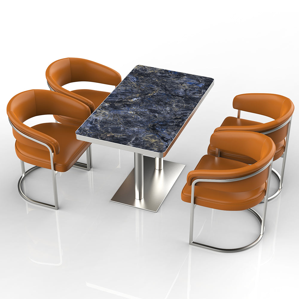 HUALIN Restaurant luxury sintered stone dining table with comfortable chairs, customizable material, color and size