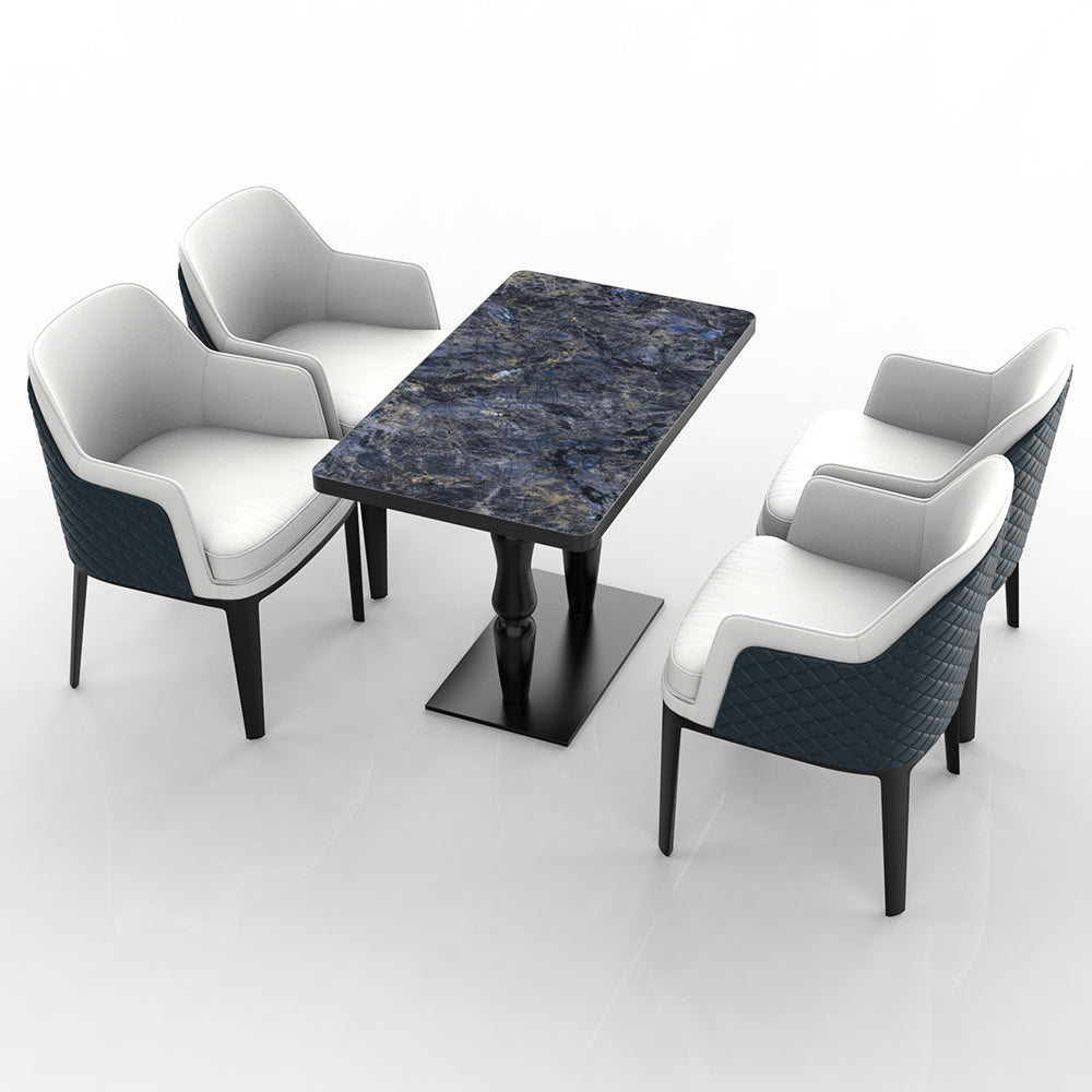 HUALIN Restaurant luxury sintered stone dining table with comfortable chairs, customizable material, color and size