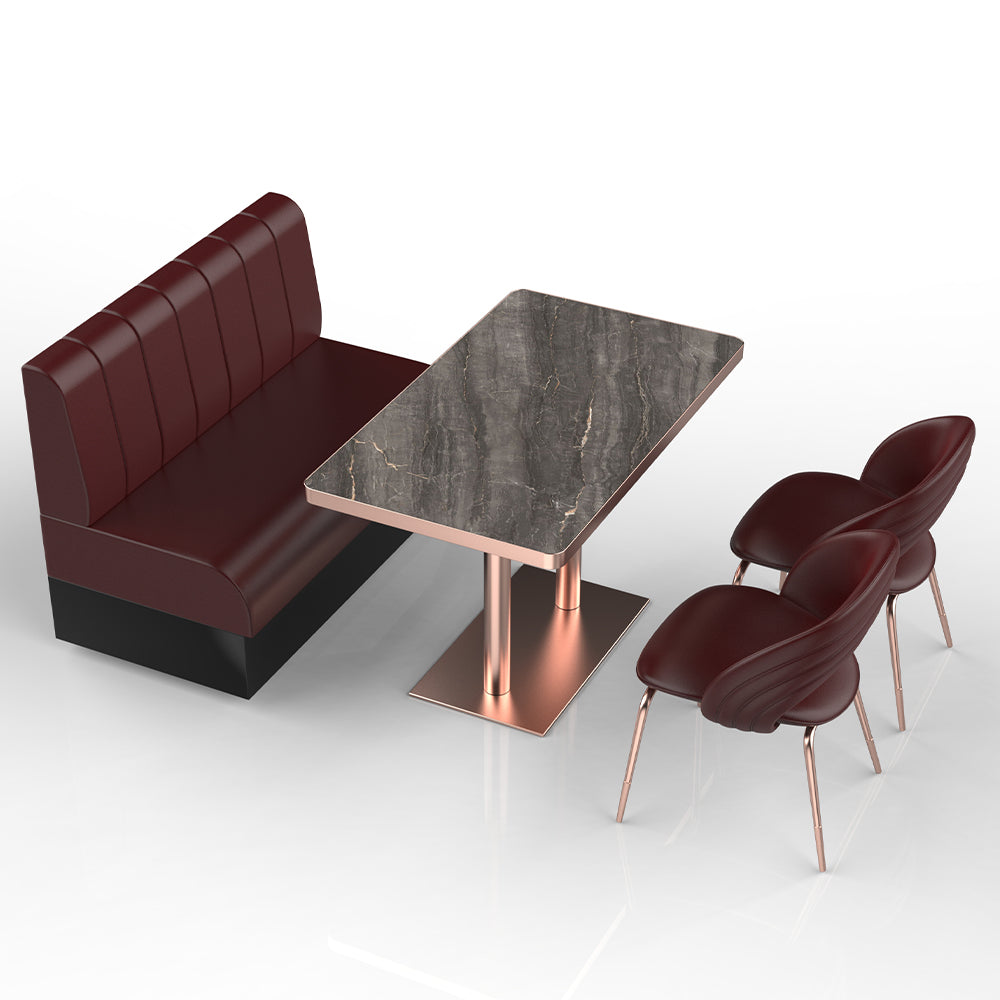 HUALIN Restaurant Luxury Sintered Stone Ceramic Dining Table And Chair Comfortable Booth