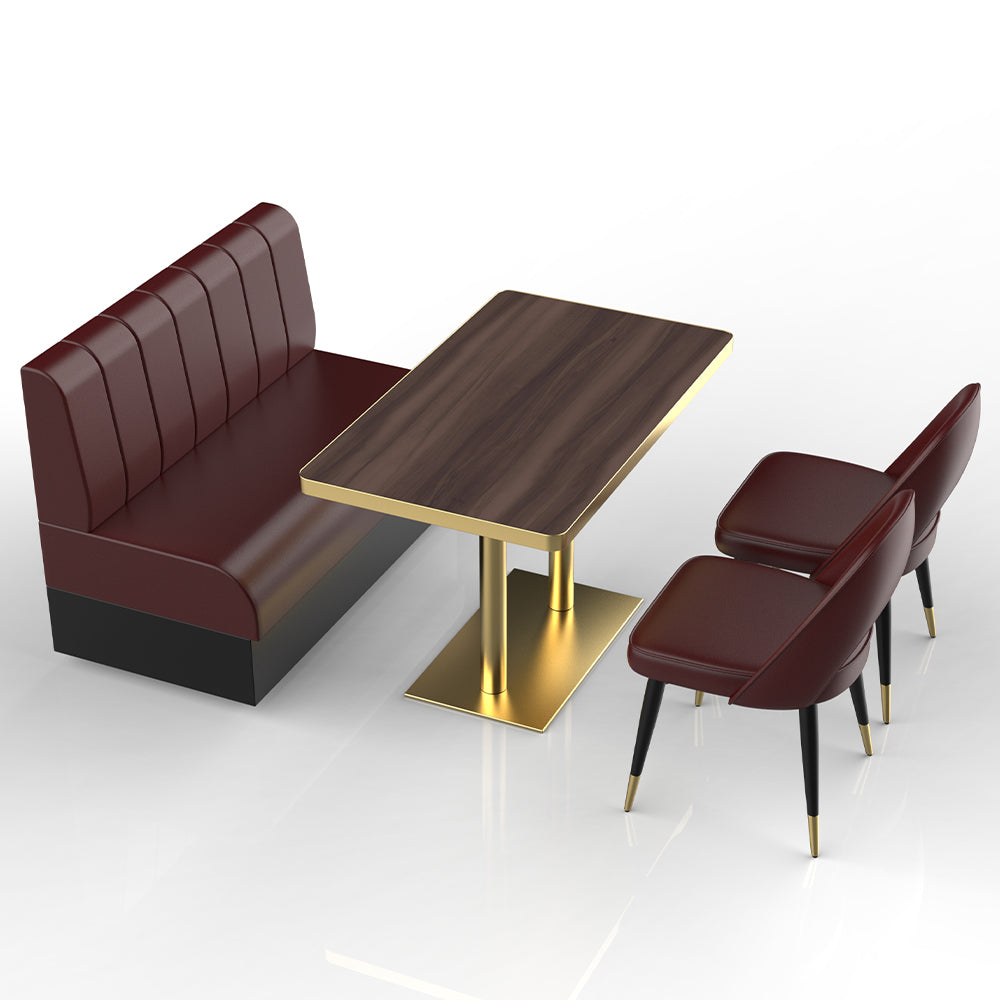 HUALIN Restaurant luxury sintered stone marble dining table chairs comfortable booths, material size color batch customization