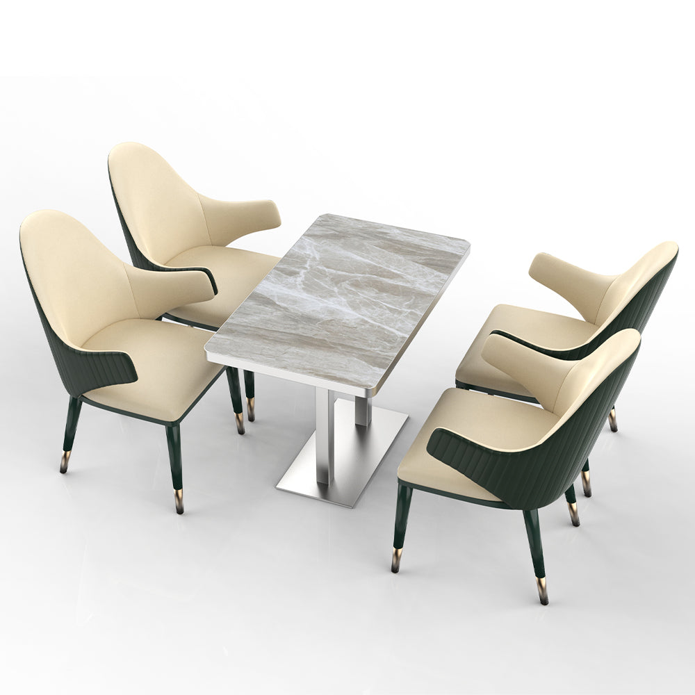 HUALIN Restaurant luxury sintered stone dining table with comfortable chairs, customizable material, color and size