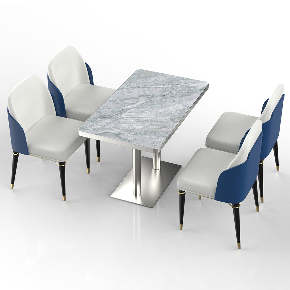 HUALIN Restaurant luxury sintered stone dining table with comfortable chairs, customizable material, color and size