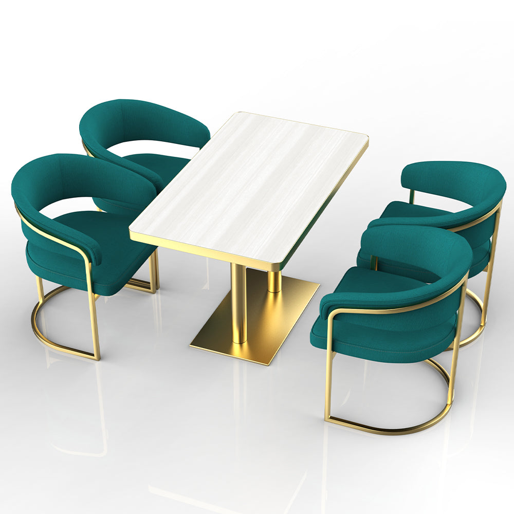 HUALIN Restaurant luxury sintered stone dining table with comfortable chairs, customizable material, color and size