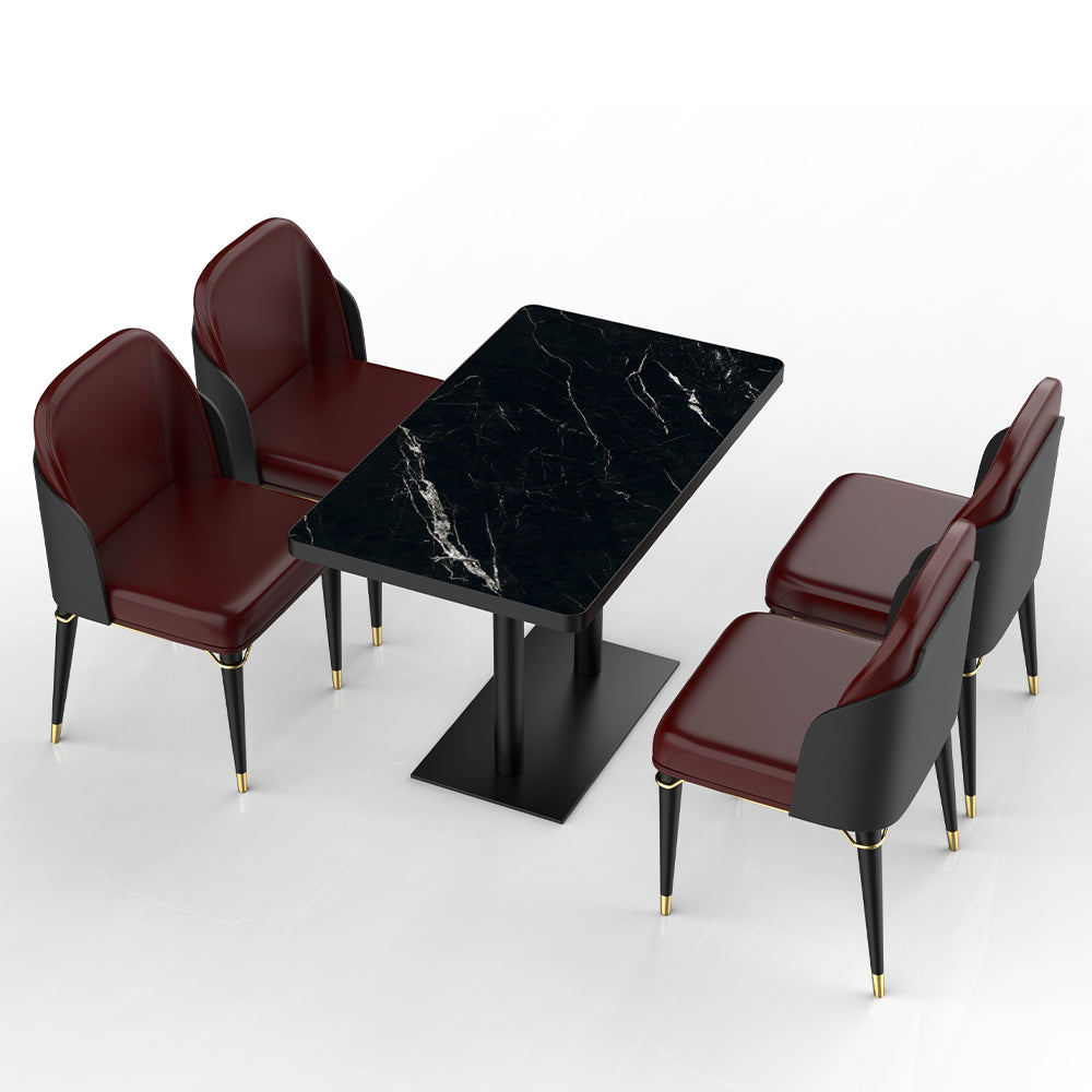 HUALIN Restaurant luxury sintered stone dining table with comfortable chairs, customizable material, color and size