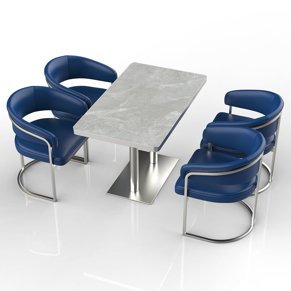 HUALIN Restaurant luxury sintered stone ceramic dining table with comfortable chair