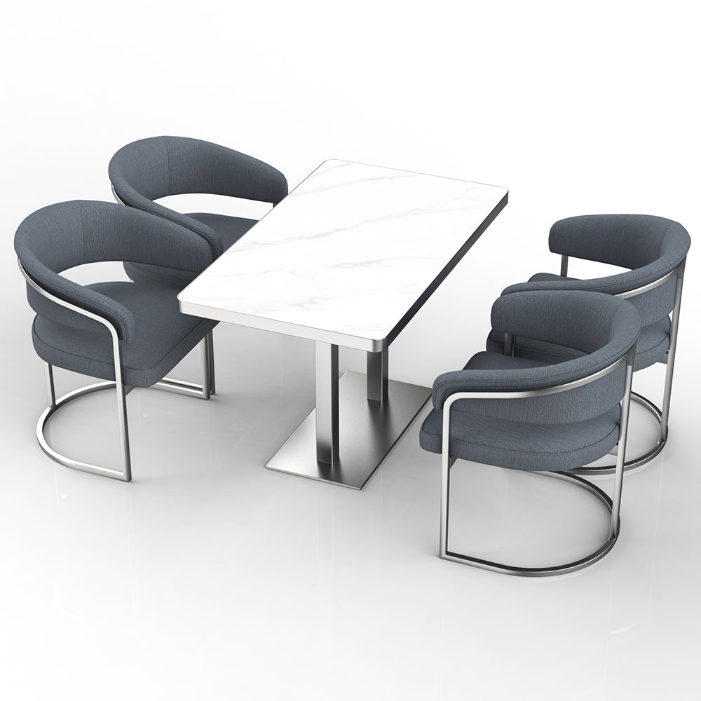 HUALIN Restaurant luxury sintered stone ceramic dining table with comfortable chair