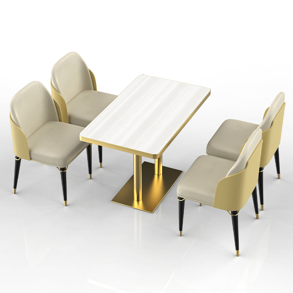 HUALIN Restaurant luxury sintered stone dining table with comfortable chairs, customizable material, color and size