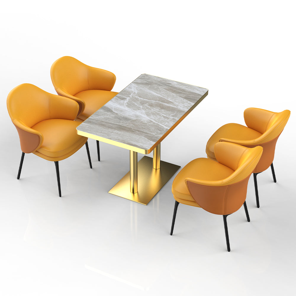 HUALIN Restaurant luxury sintered stone ceramic dining table with comfortable chair