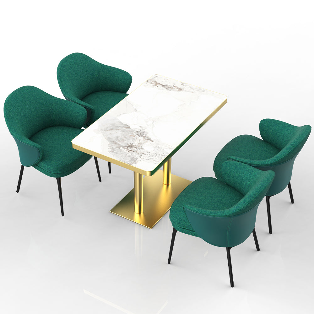 HUALIN Restaurant luxury sintered stone dining table with comfortable chairs, customizable material, color and size