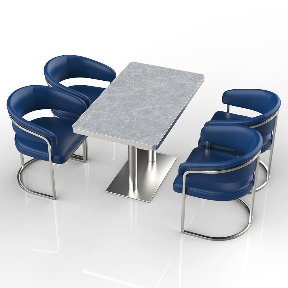 HUALIN Restaurant luxury sintered stone ceramic dining table with comfortable chair