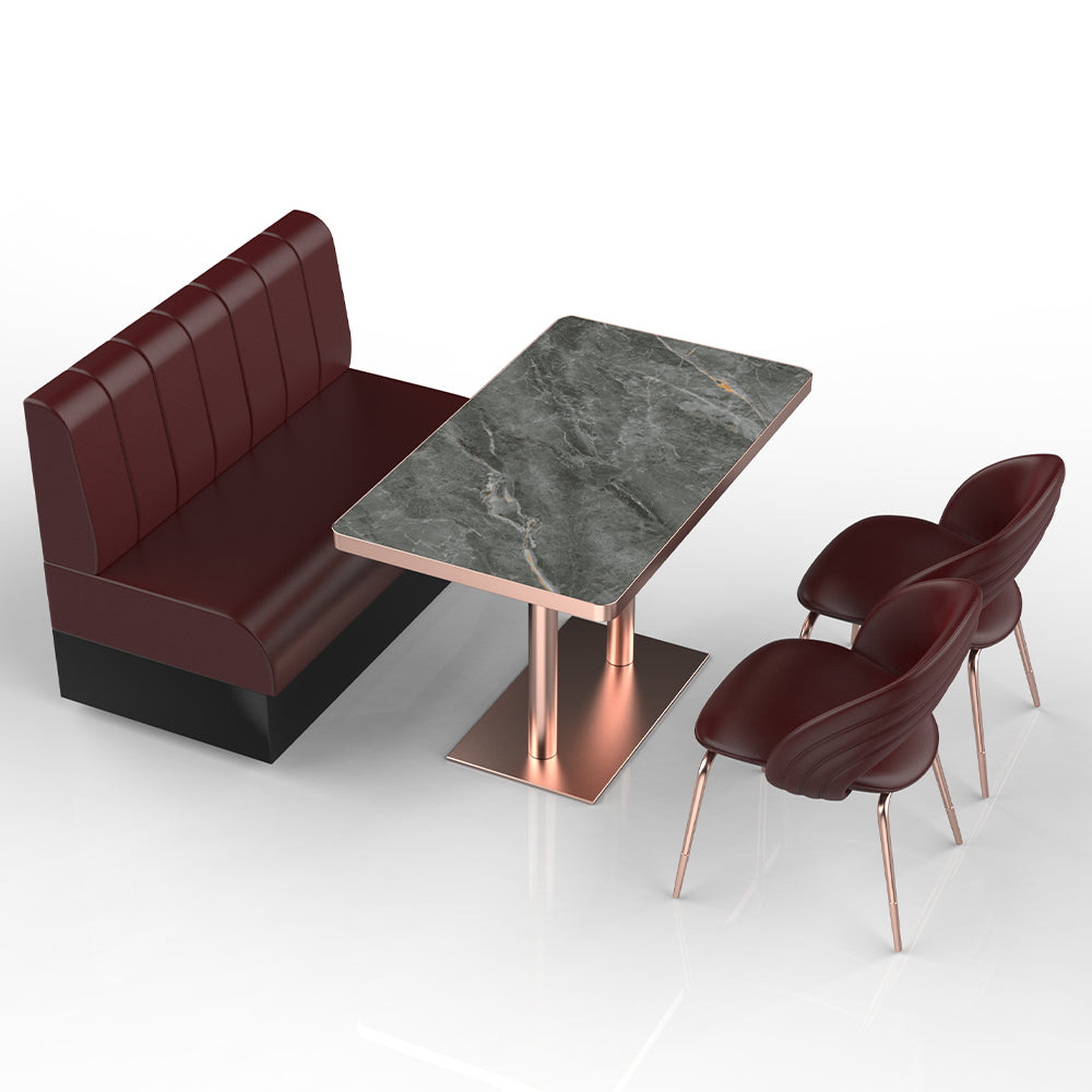 HUALIN Restaurant Luxury Sintered Stone Ceramic Dining Table And Chair Comfortable Booth