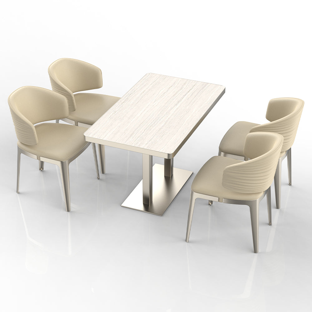 HUALIN Restaurant luxury sintered stone dining table with comfortable chairs, customizable material, color and size