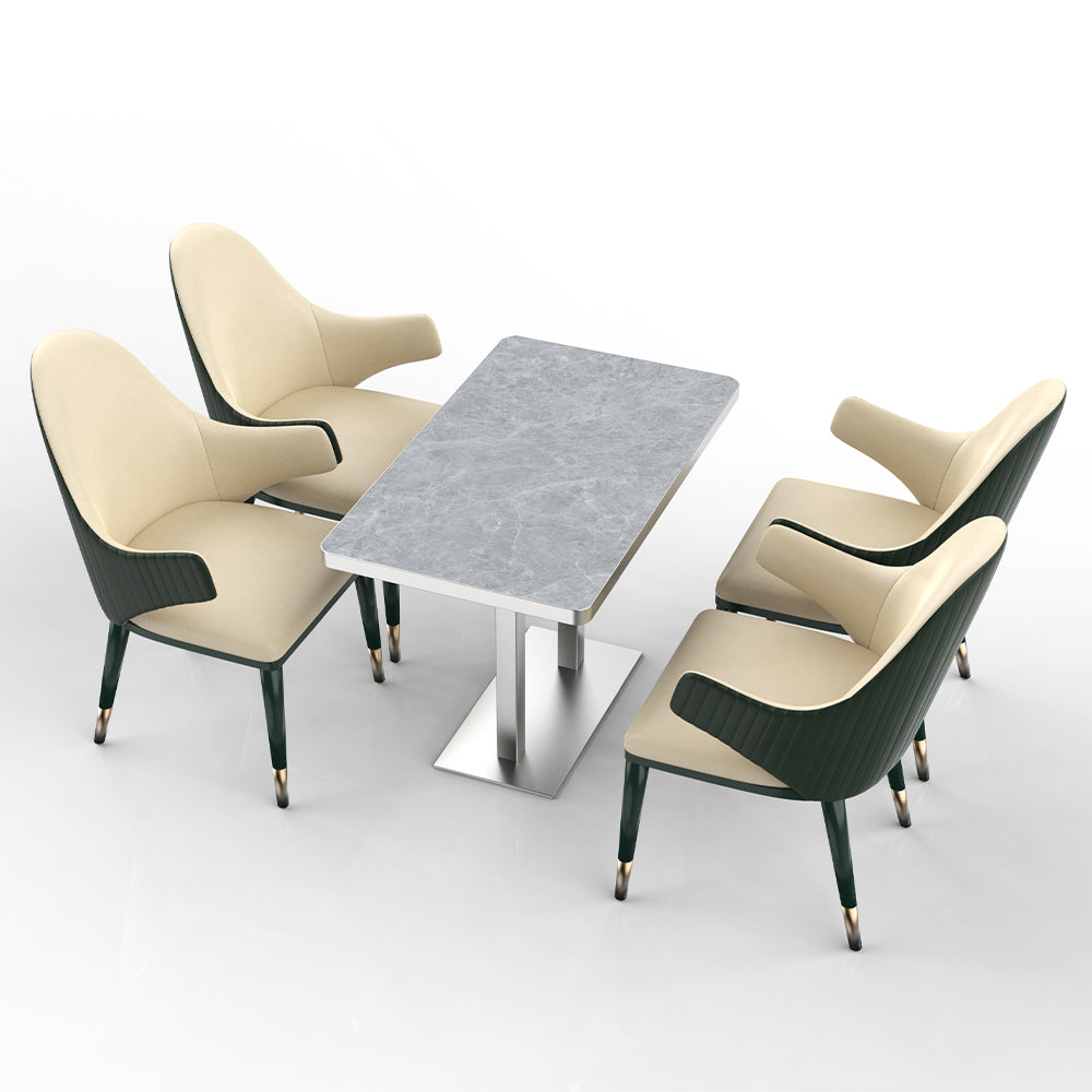 HUALIN Restaurant luxury sintered stone dining table with comfortable chairs, customizable material, color and size